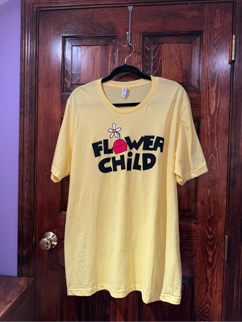 Bella Canvas Yellow 'Flower Child' Short Sleeve Graphic Tee